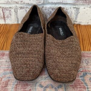 Vaneli Brown Woven Slip-On Loafers for Men